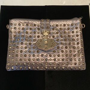 CARLO G STUDDED Envelope clutch. 
Faux snake in Pewter NO strap sorry